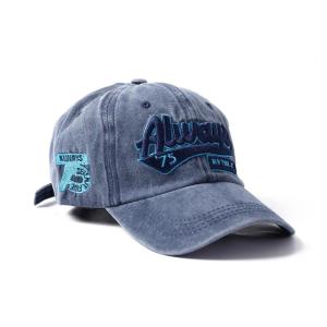 Vintage Sports Hat Cotton Baseball Caps with Adjustable Closure Embroidered Lettering Street Fashion