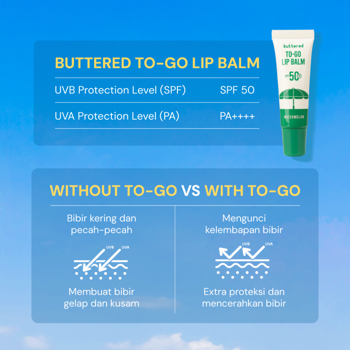Buttered%20To-Go%20Lip%20Balm%20SPF%2050%20PA++++%20Lip%20Balm%20dengan%20Perlindungan%20Matahari%20Ekstra%20Mencerahkan%20Bibir%20Gelap%20dan%20Menjaga%20Kelembapan%20Sepanjang%20Hari%20menjaga%20bibir%20dari%20paparan%20sinar%20UVA%20dan%20UVB%20mencegah%20sunburn%20mengurangi%20warna%20gelap%20serta%20melembapkan%20-%20Image%204