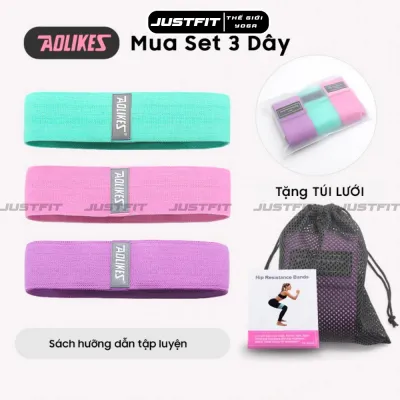Dây kháng lực JUSTFIT miniband đàn hồi tập chân mông đùi gym bộ đai trợ lực Aolikes cao cấp cho nam nữ