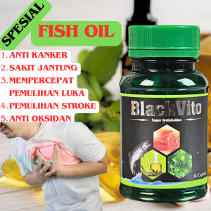 BLACKVITO MULTIVITAMIN DENGAN KANDUNGAN MINYAK IKAN DAN HERBAL PILIHAN MEMBANTU MENAMBAH IMUNITAS KESEHATAN JANTUNG PEMULIHAN STROKE DAN ANTI KANKER