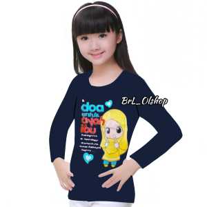 Kaos atasan anak perempuan murah | Kaos lengan panjang anak perempuan | Kaos Hijab | Kaos Warna | Hijab Kuning | Kaos nyaman dipakai | Untuk anak umur 1-10 tahun
