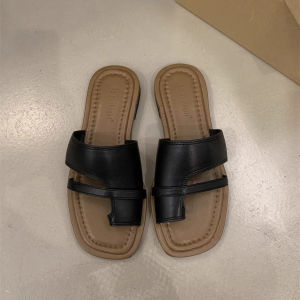 Free Shipping WomenS Summer Outdoor Slippers Fashionable New Style Perfect With Dresses Exuding A Sophisticated And Elegant Vibe Flat-Soled One-Strap Sandals Beach Sandals