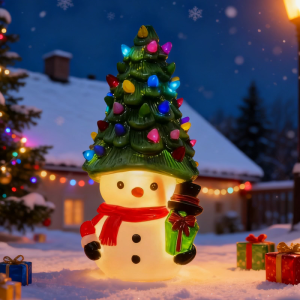 Resin snowman-shaped Christmass Trees perfect for Christmass table decorations suitable for bedrooms living rooms dining tables homes and family gatherings.