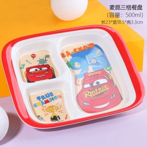 Disney Disney Childrens Tableware Spoon Fork Dinner Plate Drinking Congee Soup Bowl Frozen McQueen Car 2023 New Style