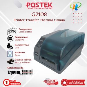 Printer Barcode Industrial Postek G2108 USB Transfer Thermal A6 100mm Print Barcode Resi Yupo