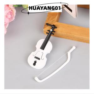 HUAYANG01 [2023 new HOT FASHION] Mini thu nhỏ Violin mô phỏng Violin handmade Máy tính để bàn Violin trang trí không mùi Nhà búp bê phụ kiện