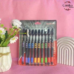 ✿CANTIKA✿ Sikat gigi japan isi 10 import kualitas bagus untuk dewasa higeinis bersih anti plak dan bau mulut