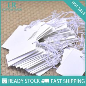 LF Wholesale✨Flash Sale ✨ 100Pcs White Paper Jewelry Clothes Label Price Tags With Elastic String 5*3cm