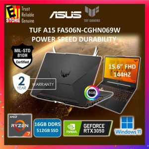 ASUS Laptop TUF A15 Gaming FA506N-CGHN069W (RYZEN 5 7445HS/16GB DDR5 /512GB SSD/RTX3050 4GB/15.6" IPS FHD144HZ/ RGB KEYBOARD/ W11/BAG/2Y)