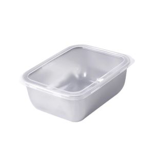 NEW MINI FRESH BOX SEGI 14X11 STAINLESS STEEL KOTAK BUAH WADAH MAKANAN DENGAN TUTUP PLASTIK - TEMPAT WADAH MAKANAN KONTAINER MAKANAN SAYURAN FOOD BOX STAINLESS STEEL SERBAGUNA