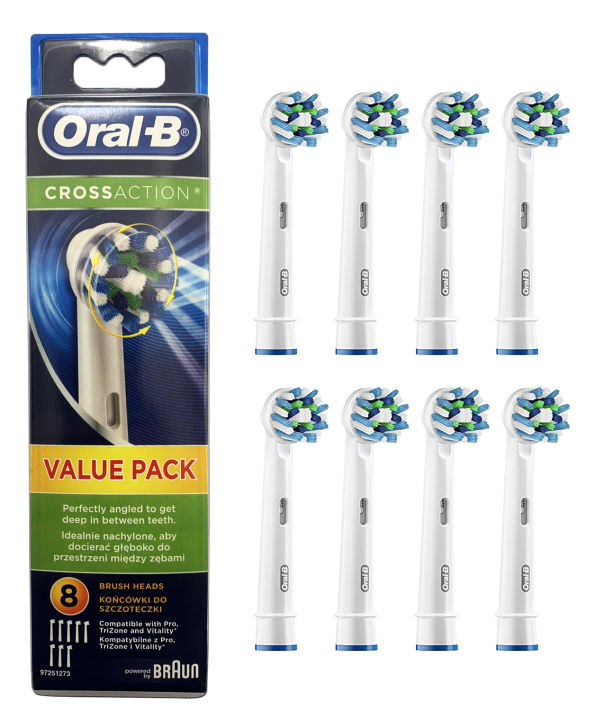 Oral-B Cross Action Electric Toothbrush Replacement Brush Head Refill ...