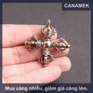 【CANAMEK】 Đồng cổ điển Vajra Pestle Keychain Mặt dây chuyền phong thủy trang trí tôn giáo Phật trang trí nhà Antique Brass bàn decors