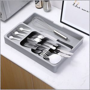 Organizer Retractable Aesthetics Knife Fork and Chopsticks Convenience Partition Easy to Clean
