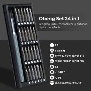 Obeng Magnet Super Kuat Set 24 In 1 Screwdriver Kit Hardware Tools