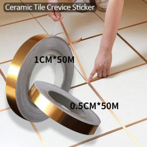 50M Gold Ceramic Tile Mildewproof Tile Tape Decor Self Adhesive Wall Floor Tape Sticker