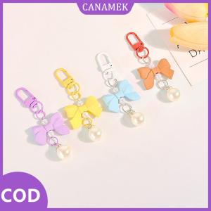 CANAMEK✨ Bow kẹo màu Mặt dây chuyền Keyring thời trang Y2K Keychain Tai nghe trường hợp quyến rũ túi Mặt dây chuyền phụ kiện túi xách