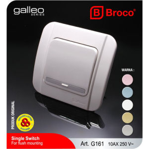 BROCO SAKLAR TUNGGAL ENGKEL GALLEO G161-55S WHITE TUNGGAL