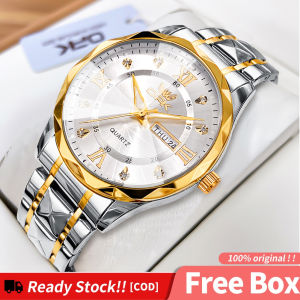 OPK Watch For Men Waterproof 2024 Original Casual Wrist Watches Fashion Luxury Stainless Strap Calendar Luminous Quartz Mens Clock