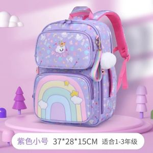 Balo Học Sinh Bé Gái Chống Gù Siêu Nhẹ Kỳ Lân Cầu Vồng – Chống Thấm Dung Tích Lớn Cực Dễ Thương