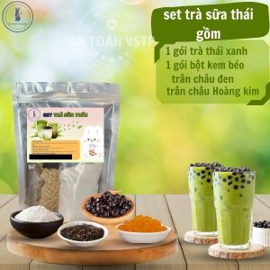 Nguyên liệu tự pha trà sữa thái xanh truyền thống thơm ngon chuẩn vị set 6-8 ly. Sản phẩm của Carrot House.