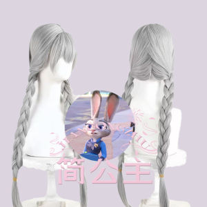 ซูโทเปีย 2  จูดี้และนิค บันนี่ เจ้าหน้าที่ตำรวจ cos วิกผม  judy ชิ้นผมถักสองชั้น