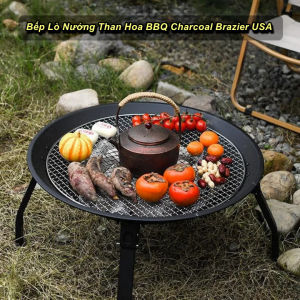 Bếp Lò Nướng Than Hoa 3in1 BBQ Charcoal Brazier Gọn Tiện Lợi Mang Đi Cắm Trại Cao Cấp WorldMart