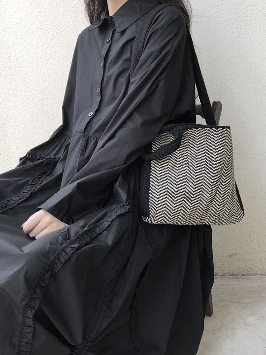 Lu%20and%20Shanyu%20yohji%20yamamoto%20Spring%20and%20Autumn%202023%20new%20one-shoulder%20messenger%20bag%20summer%20ladies'%20bag%20wool%20leisure%20bag%20-%20Image%203