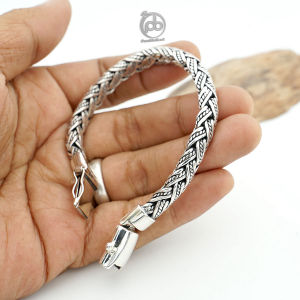 Gelang Pria Sterling Silver 925 Perak Padi Selap Tali Air Valencio