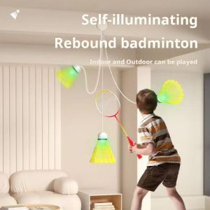 PLLEWY Self Study Badminton Trainer Stretch Design Professional Badminton Practice Equipment Durable Portable Badminton Rebound Trainer Badminton Training