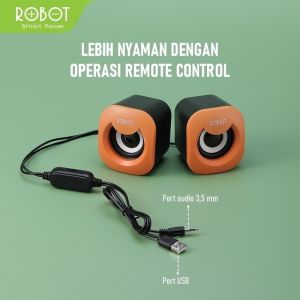 Robot RS180 Speaker Multi Media USB Speaker RGB 4W Super Bass - Orange