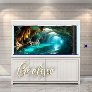 Stiker Background Aquarium Vinyl Premium Tahan Air - Luminous Cave (LC)