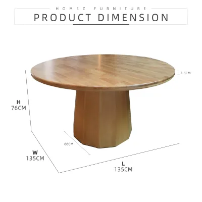 KitchenZ GRANTON 6 Seater Solid Wood Dining Set Oeko Fabric - DT-GRANTON-OAK+DC-NOAH-OAK-GRP