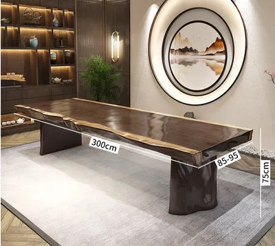 [PRE-ORDER][Factory Direct:TY] Coffee Tea table solid wood The whole board without splicing Kung Fu big slab Zen new Chinese style modern minimalist creative table and chairs bench set (ETA: 1mth)