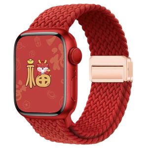 Fast Adsorption Braided Stretchy Loop Compatible with Apple Watch Band 40mm 41mm 44mm 45mm iWatch Bands Ultra/2 49mm 38mm 42mm Women MenElastic Woven Nylon Strap for Apple watch Series 9 8 7 6 5 4 3 2 SE