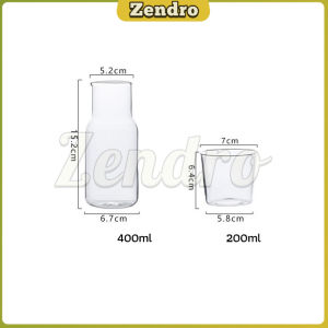 ZEO 550ml/400ml Japanese Style Large Capacity Glass Kettle Set With Water Cup