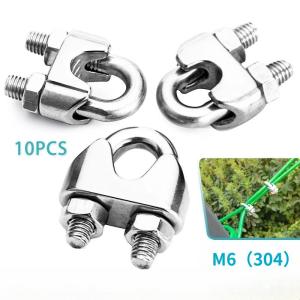 10Pcs 20MM Stainless Steel Cable Clamp Wire Clips Electric Fixed Rope Clamps Assortment Kit