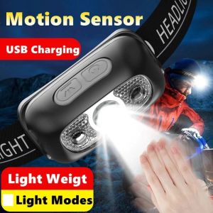 SENTER KEPALA LED MINI - BISA SENSOR TANGAN - CAHAYA TERANG - USB TYPE-C