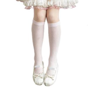 Breathable and Comfortable Childrens Socks 3-13T Girls Calf Length Hosiery Middle Tube Socks for School and Parties