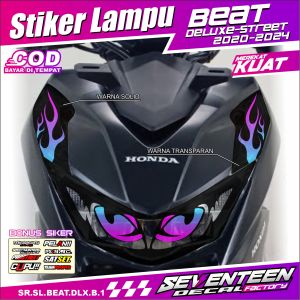 COD STIKER VARIASI LAMPU ALIS MOTOR BEAT NEW DELUXE 2020 2024 TRANSPARAN UV BEAT STREET