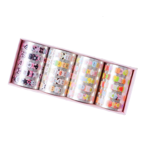 4 Rolls Sweet Handbook Tape Decorative Tape Lovely Animal Crafting Tape Masking Tape Craft Supplies for Scrapbooking