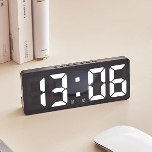 Digital Alarm Clock LED Clock for Bedroom Electronic Desktop Clock with Type-C Port Adjustable Brightness Snooze12/24H Display for HomeOffice