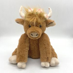 XFZHG Simulation Highland Cow Plush Toy Joints Movable 25cm Movable PP Cotton Doll Plushie Soft Toy Long Hair Yak Toy Gift Giving
