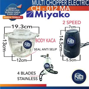Miyako Chopper CH-012 MA - Kapasitas 1.2 Liter 300 Watt Bowl Kaca