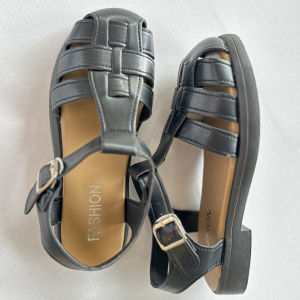 WomenS Summer Thick-Soled Roman Sandals 2026 New Woven Flat Pig-Cage Hollow Sandals