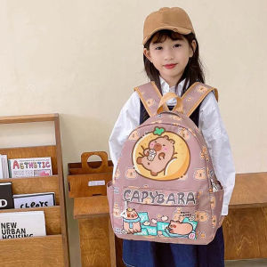 ROBERTA Dày lên Ba lô Capybara Dây đai rộng Nylon Cặp học sinh dung tích lớn Sáng tạo Đa chức năng Ba lô động vật hoạt hình