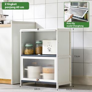 Rak Penyimpanan Rak Dapur Lemari Piring Lemari Dapur Multi-Layer Rak Dapur Minimalis Rak Dapur Susun