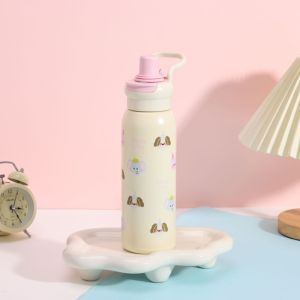 PRETTY MJ ฉนวนหรือการทำความเย็น ถ้วยสูญญากาศ 620มิลลิลิตร พร้อมหลอด ขวดน้ำร้อน ทนทาน ความจุสูง แก้วเก็บความร้อน สำหรับเด็กนักเรียน