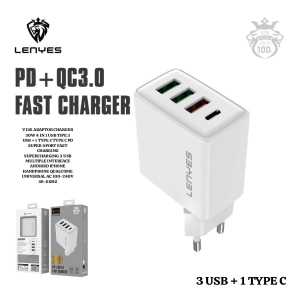 V126 ORI ADAPTOR CHARGER 30W 4 IN 1 USB TIPE TYPE C PD SUPER 4PORT FAST CHARGING SUPERCHARGING 3 USB