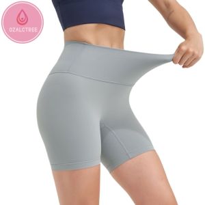 OzalCtree Nylon Womens Shorts Gym Yoga Shorts Leggings High Waist Elastic Tight Breathable No Awkward Lines Womens Cycling Shorts