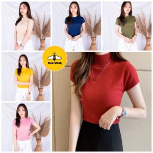 BeeUniq Kaos Turtleneck Carenina RIB / Tshirt Turtleneck Wanita